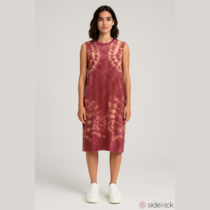 Young fabulous & broke Pink and Brown Tie-Dye Sleeveless Dress